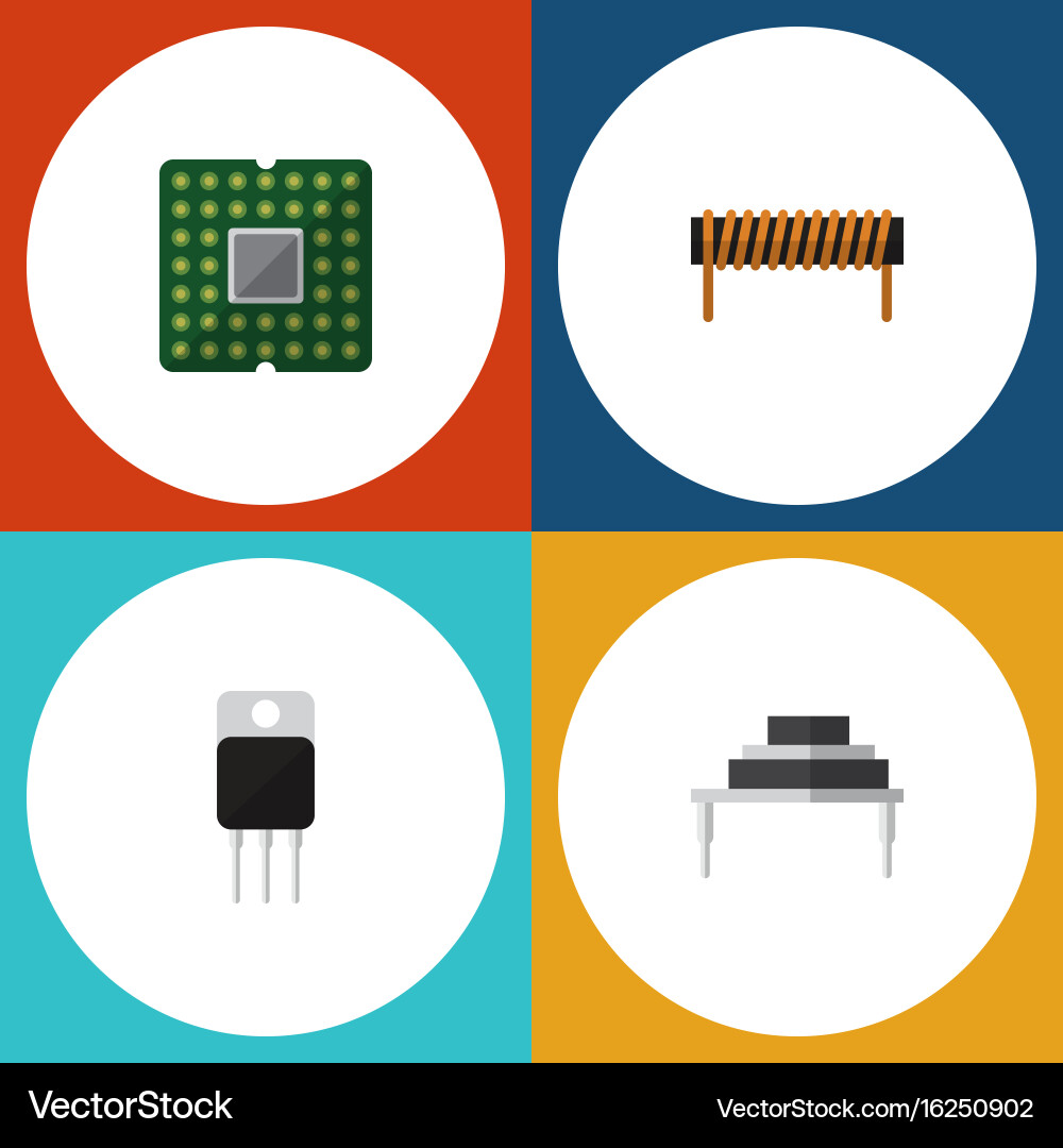 Flat icon device set of destination receiver vector image