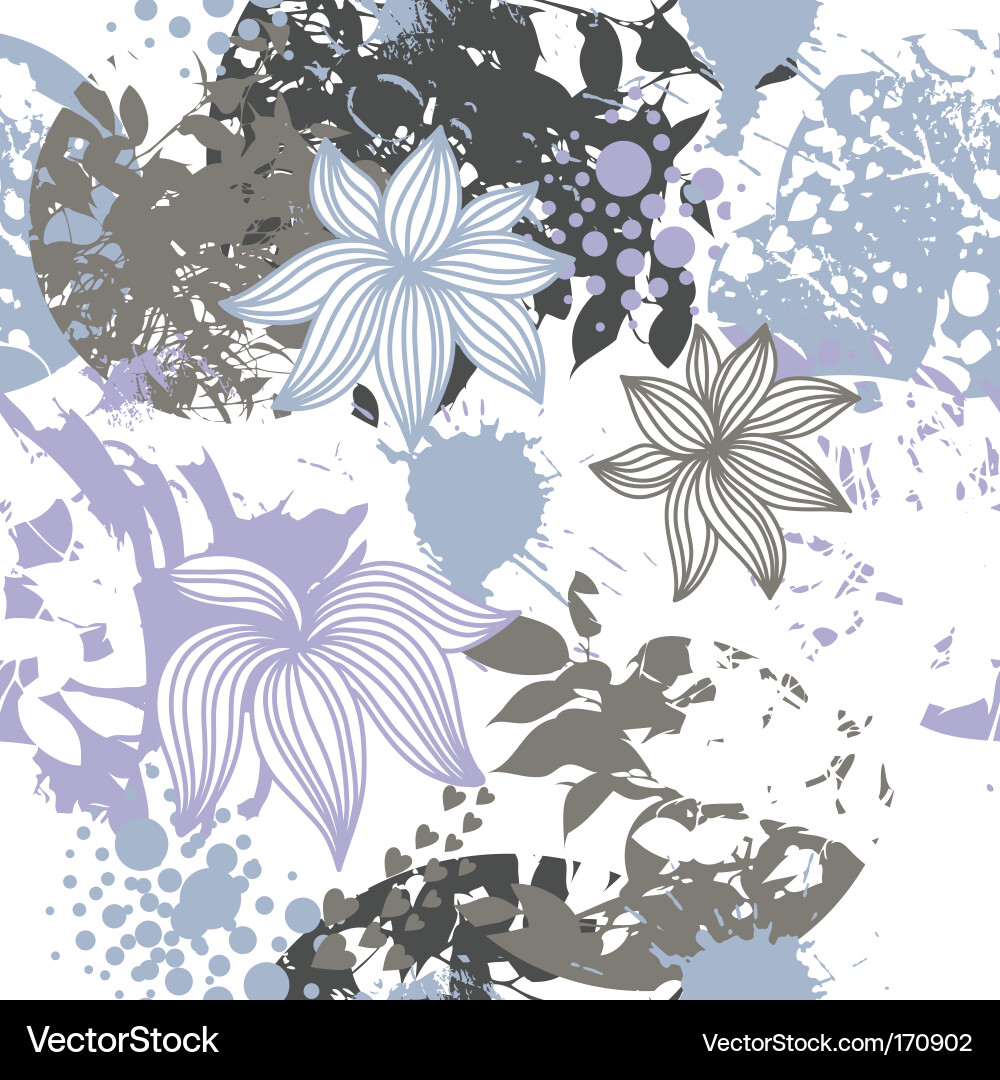Floral Grunge Texture Vector Image