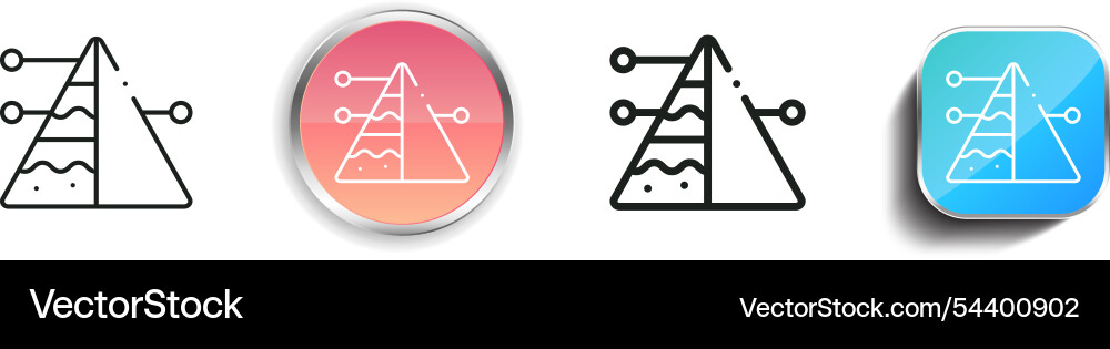 Geology icon thin linear regular and button style Geology icon thin linear regular and button style Vector Image