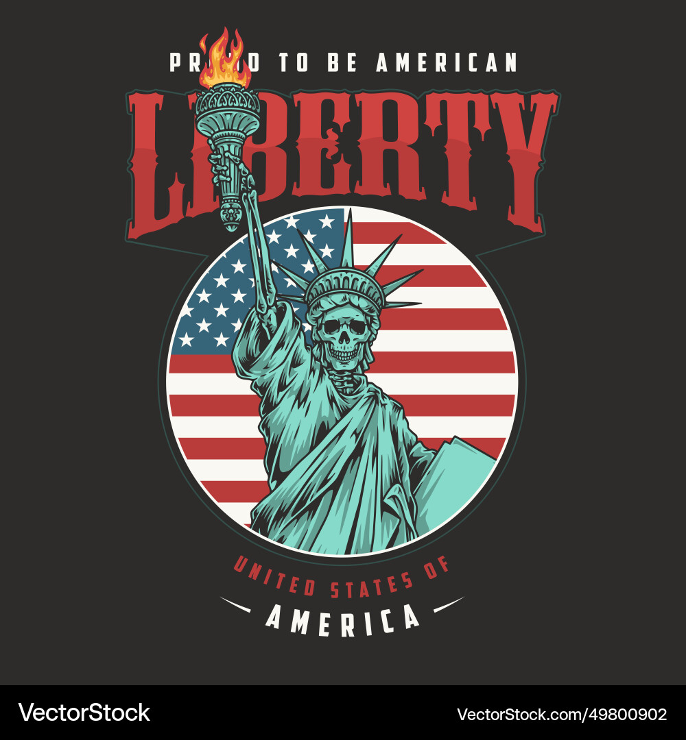 Liberty & Death - US Flag Vector Image