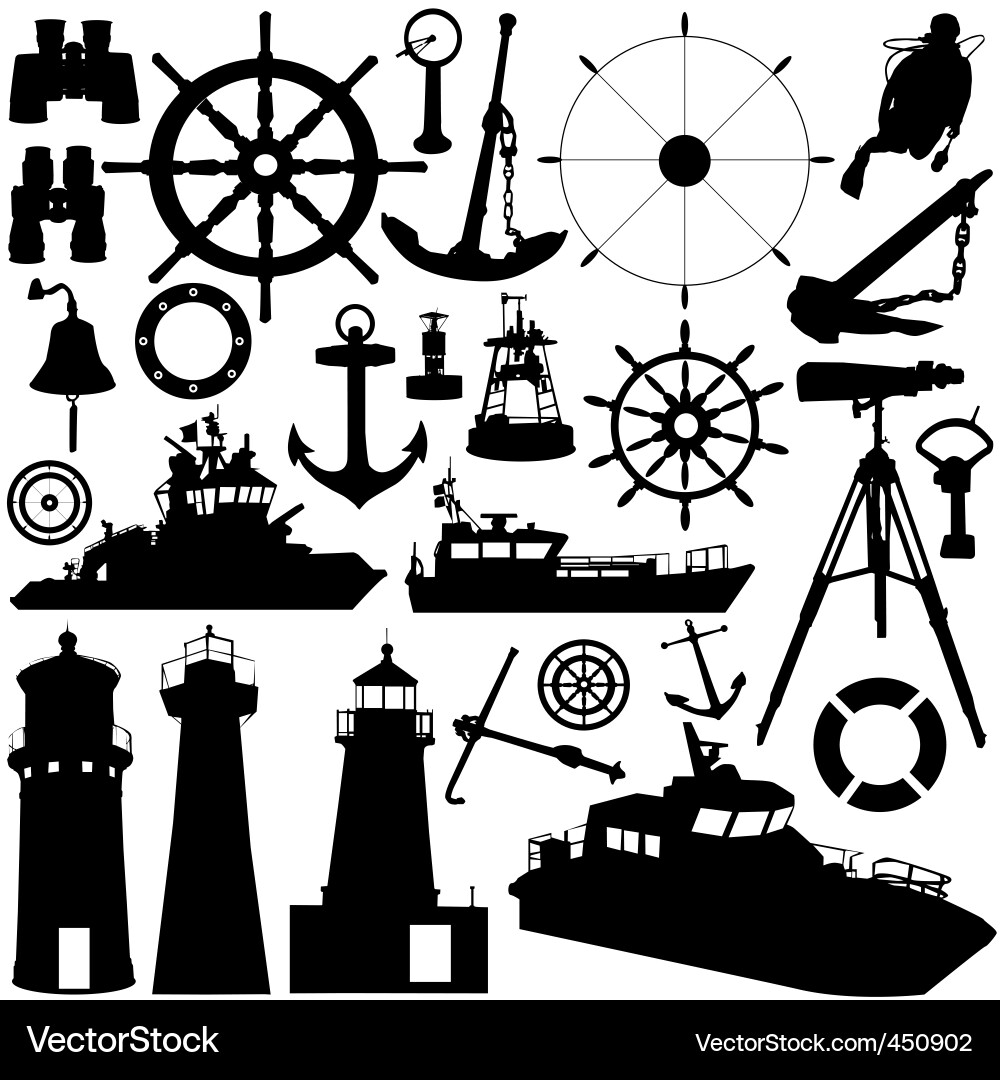 Nautical elements Royalty Free Vector Image - VectorStock