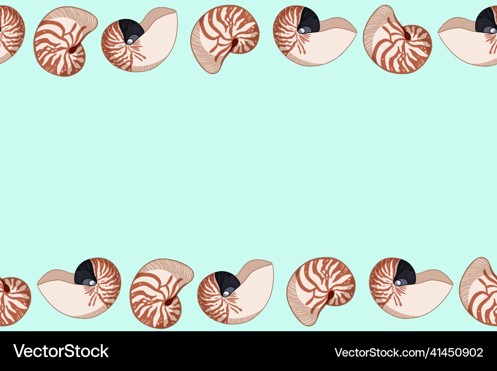 Nautilus shells colorful doodles seamless pattern Nautilus shells colorful doodles seamless pattern vector image