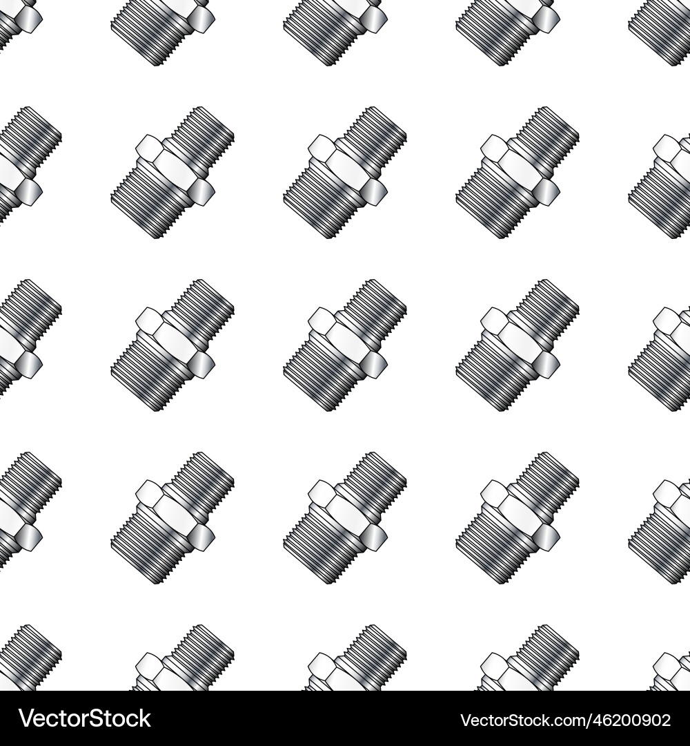 Pipe Thread Adapter Seamless Pattern vector image