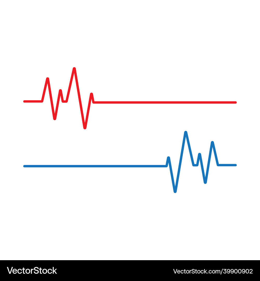 Pulse line template image Pulse line template image Vector Image
