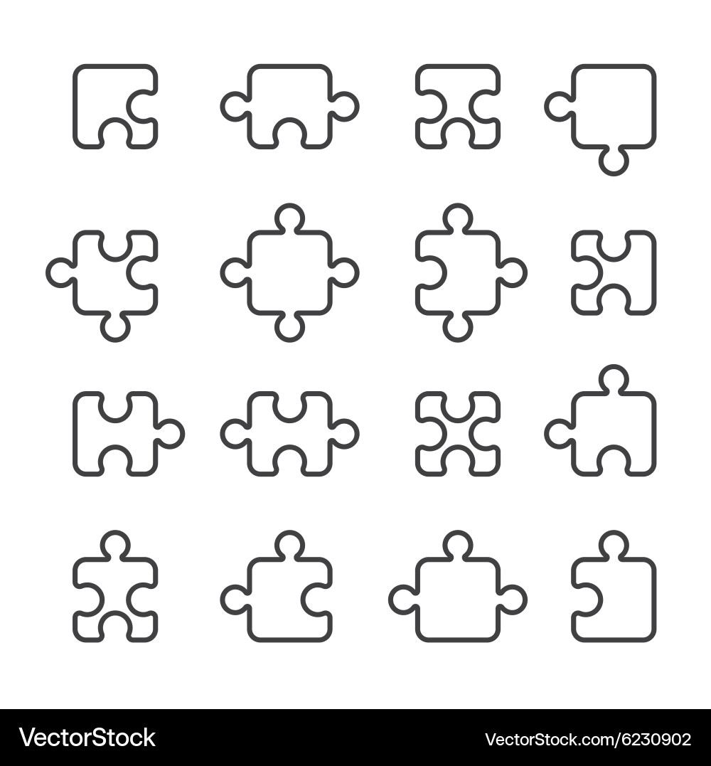 Puzzle line icon Royalty Free Vector Image - VectorStock