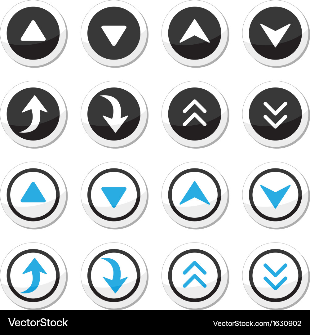 Round Up and Down Arrow Icons vector image