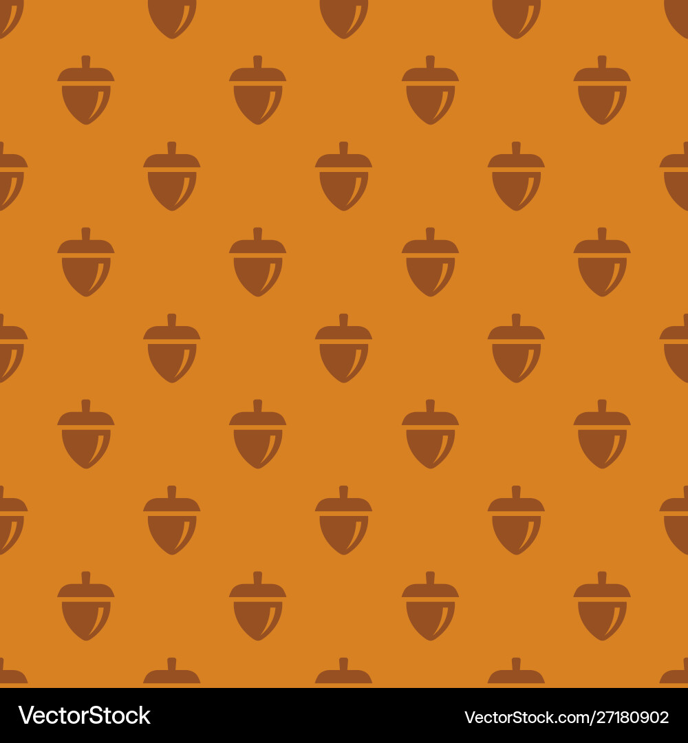 Seamless acorn seeds pattern forest texture vector image
