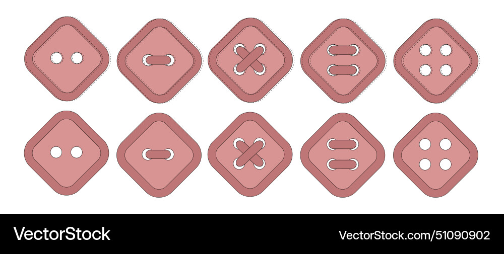 Set of pink diamond buttons button with two Set of pink diamond buttons button with two Vector Image