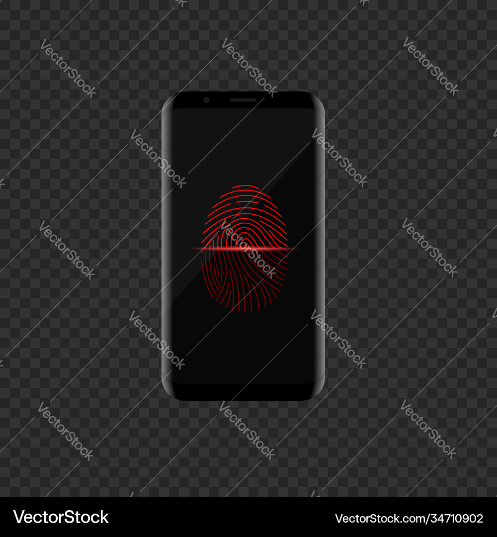 Smartpone with finger scan Smartpone with finger scan vector image