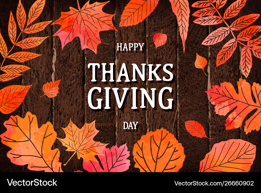 Thanksgiving greeting card vector image