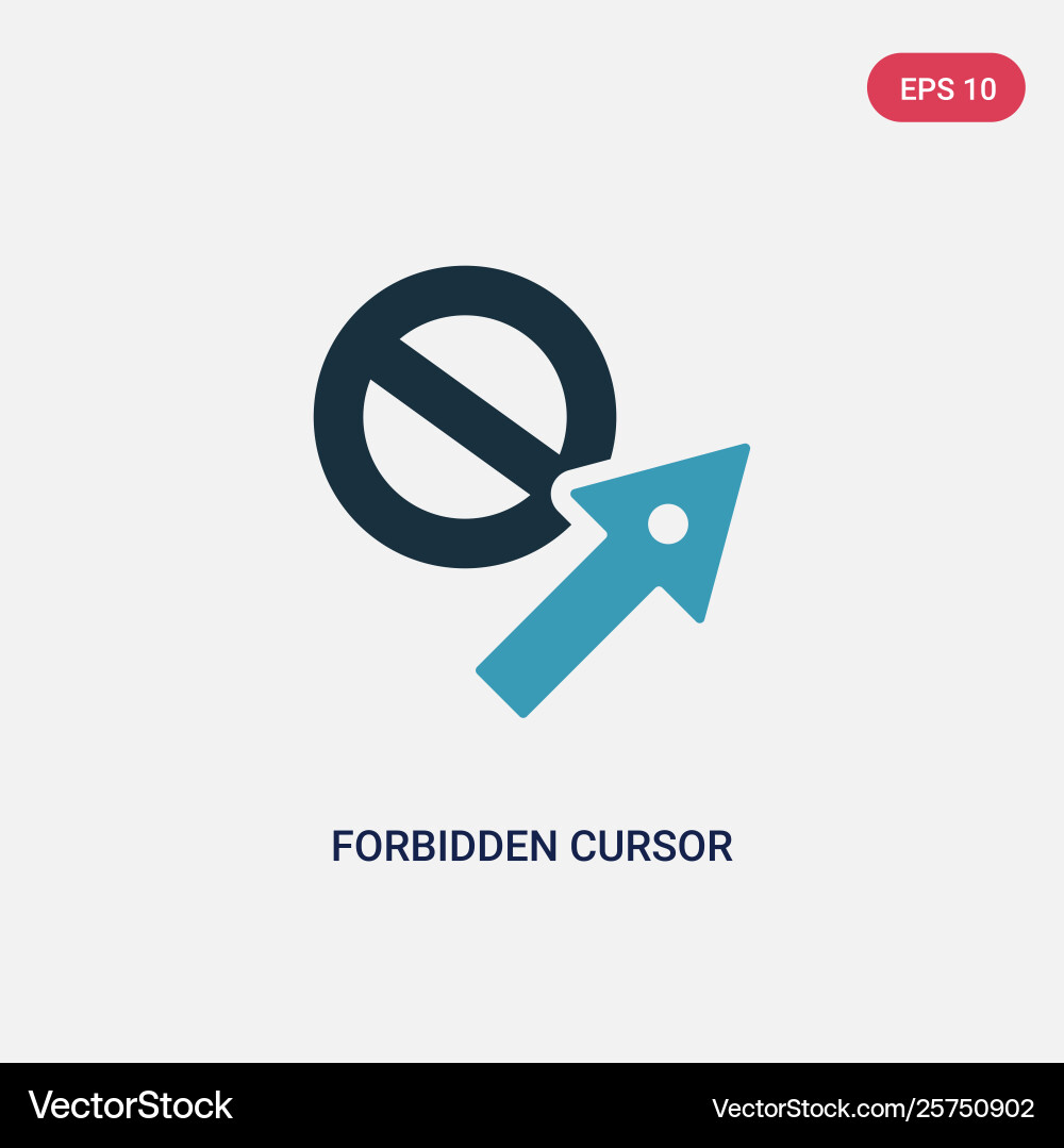 Two color forbidden cursor icon from user vector image