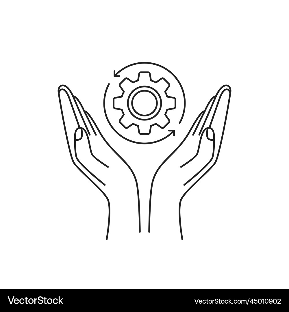 Two thin line hand like optimization process icon Two thin line hand like optimization process icon vector image