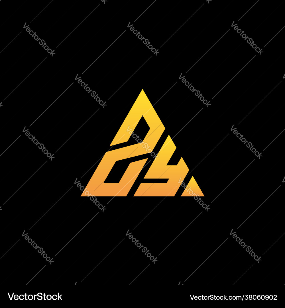 Z y monogram initial logo with a yellow triangle Z y monogram initial logo with a yellow triangle vector image