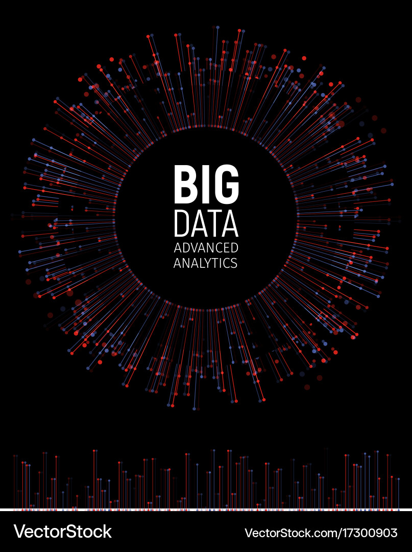 Big data abstract visualization lines vector image
