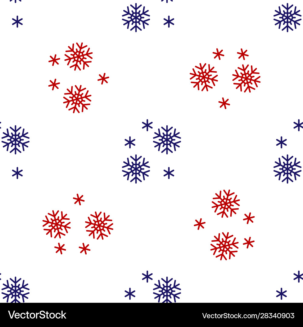 Blue and red snow icon isolated seamless pattern Blue and red snow icon isolated seamless pattern Vector Image