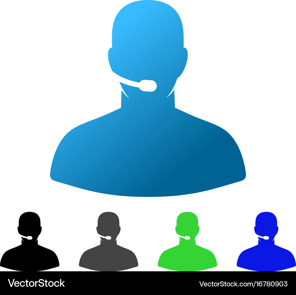 Call center operator flat gradient icon vector image