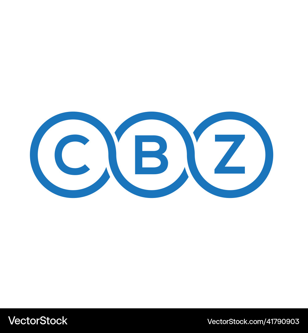 Cbz letter logo design on white background Vector Image