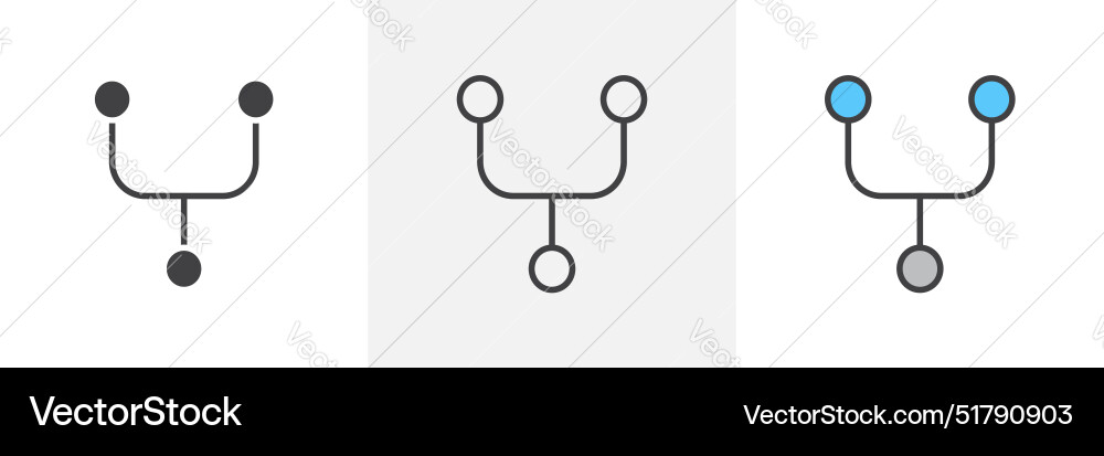 Code fork icon set Zusammenführen von Daten Anfrage Symbol Code fork icon set Zusammenführen von Daten Anfrage Symbol Vektorbild
