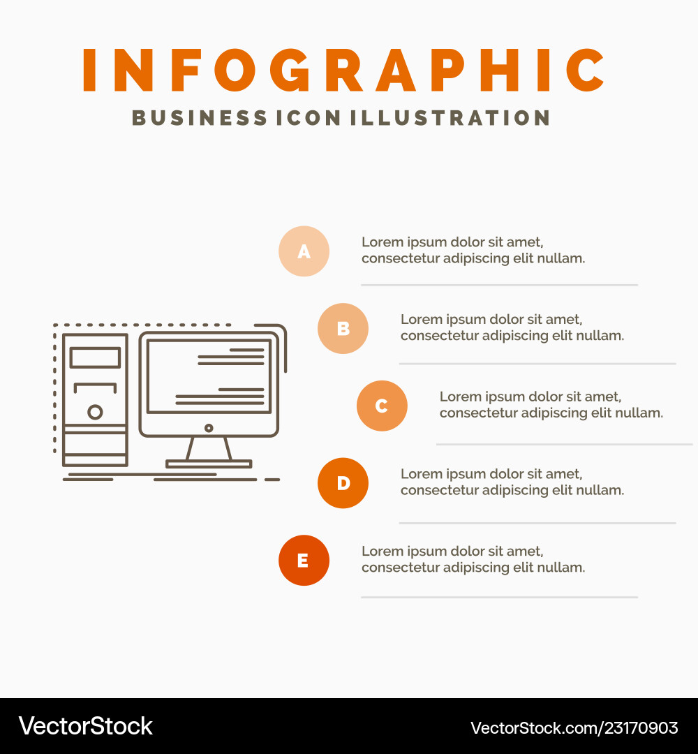 Computer desktop hardware workstation system Computer desktop hardware workstation system vector image