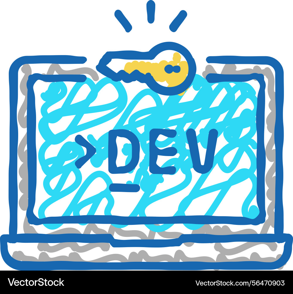 Development computer software icon doodle Vector Image