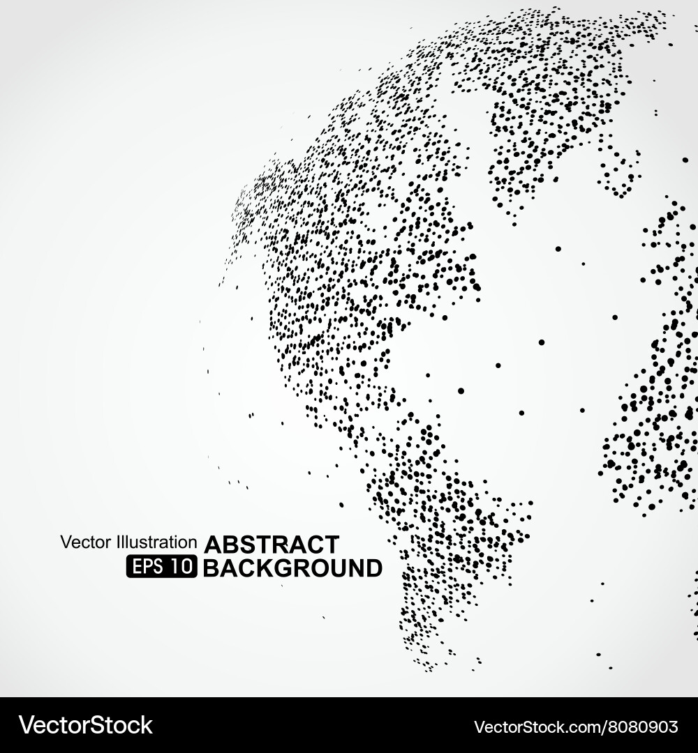 Dots three-dimensional map of the world abstract Vector Image