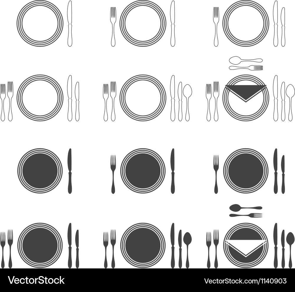 Formal Table Setting vector image