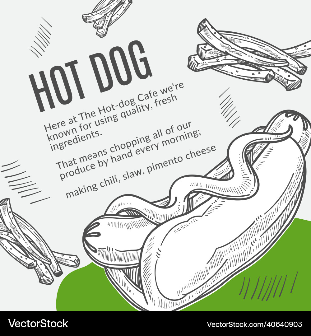 Hot dog fast food meal with sauce and chips Hot dog fast food meal with sauce and chips vector image
