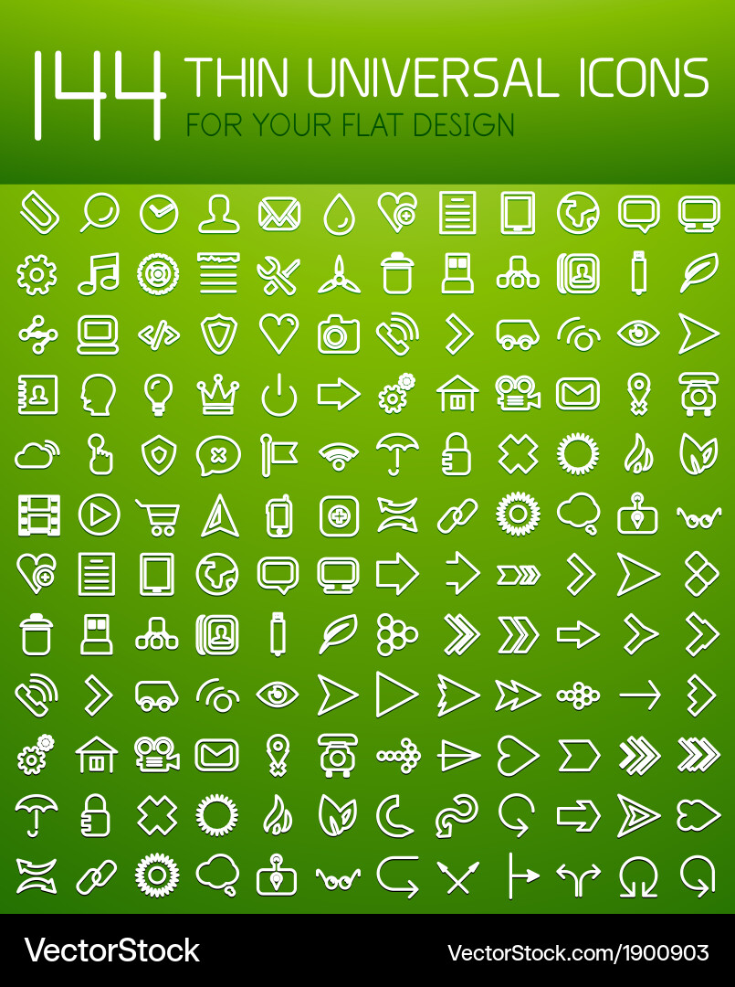 Large collection of thin universal web icon set vector image