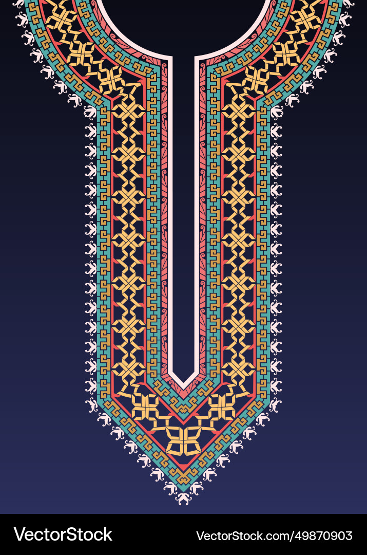 Neck design with intricated interlacing patterns Vector Image