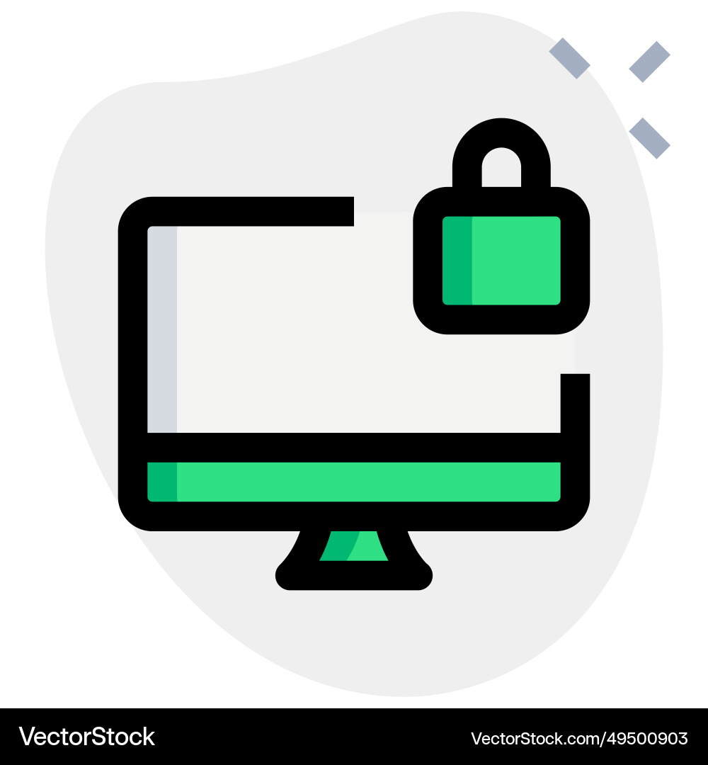 Preventing unwanted access with desktop lock vector image