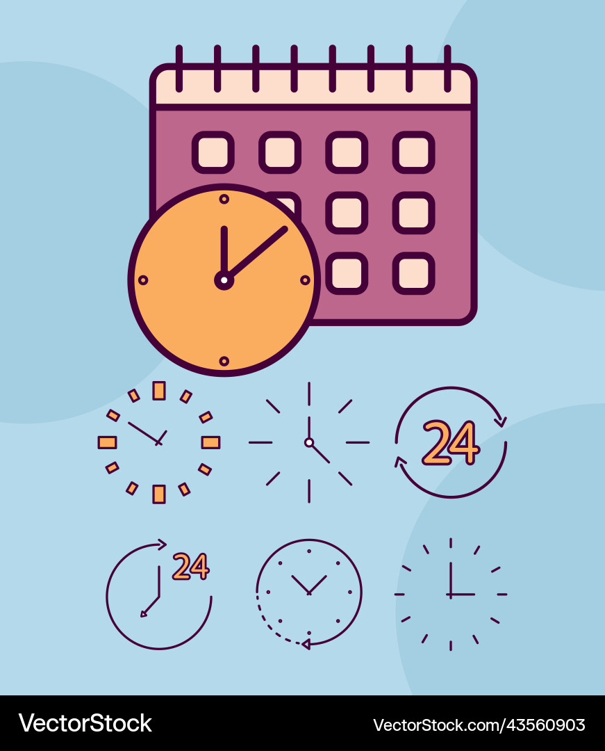 Timer clocks set Vector Image