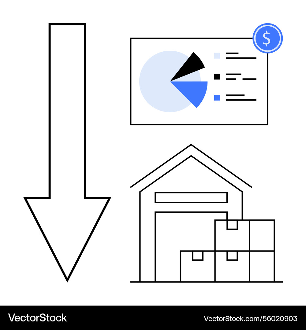 Warehouse storage cost reduction with data Warehouse storage cost reduction with data vector image