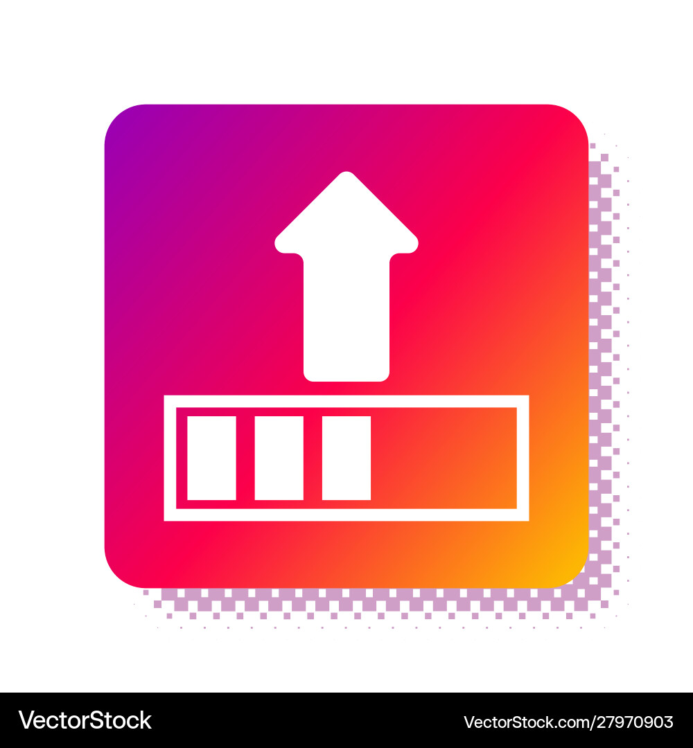 White Loading Progress Bar Icon vector image