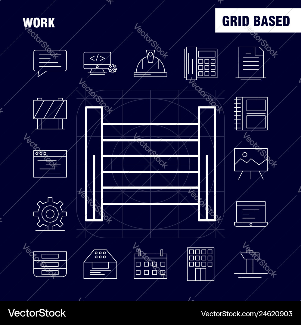 Work line icon for web print and mobile uxui kit Work line icon for web print and mobile uxui kit vector image
