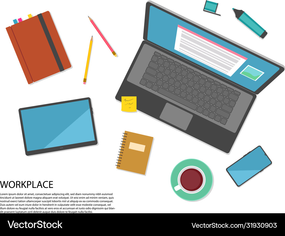 Work on computer Work on computer vector image