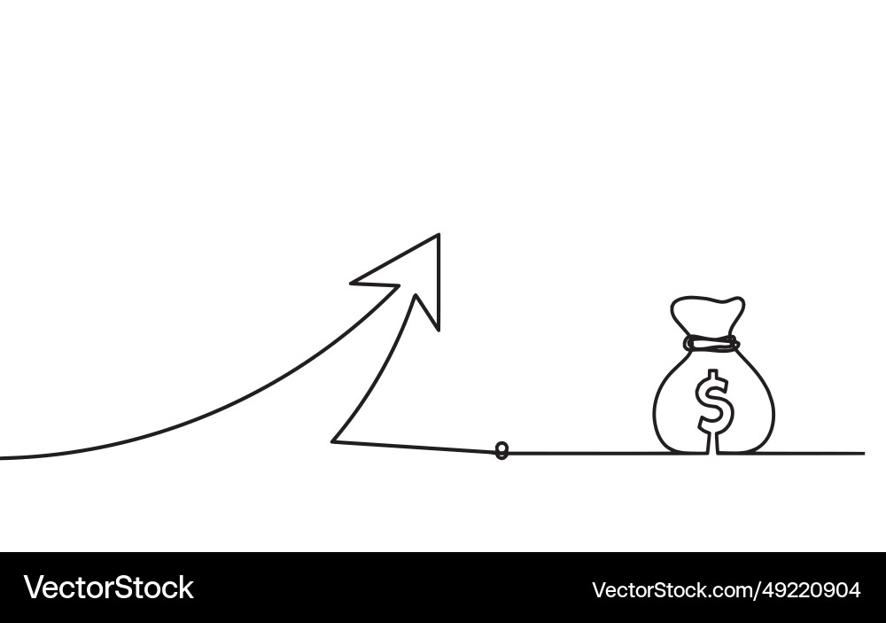 Abstract continuous lines arrows with dollar vector image