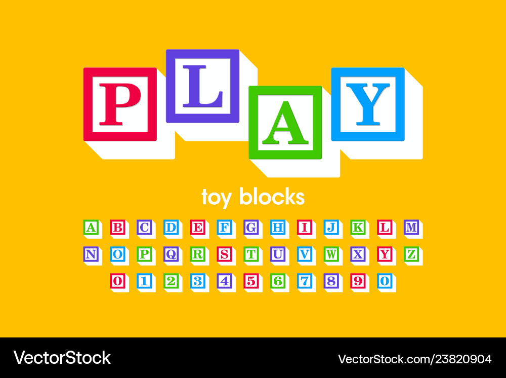 Alphabet Blocks Font - Colorful Letter Set vector image