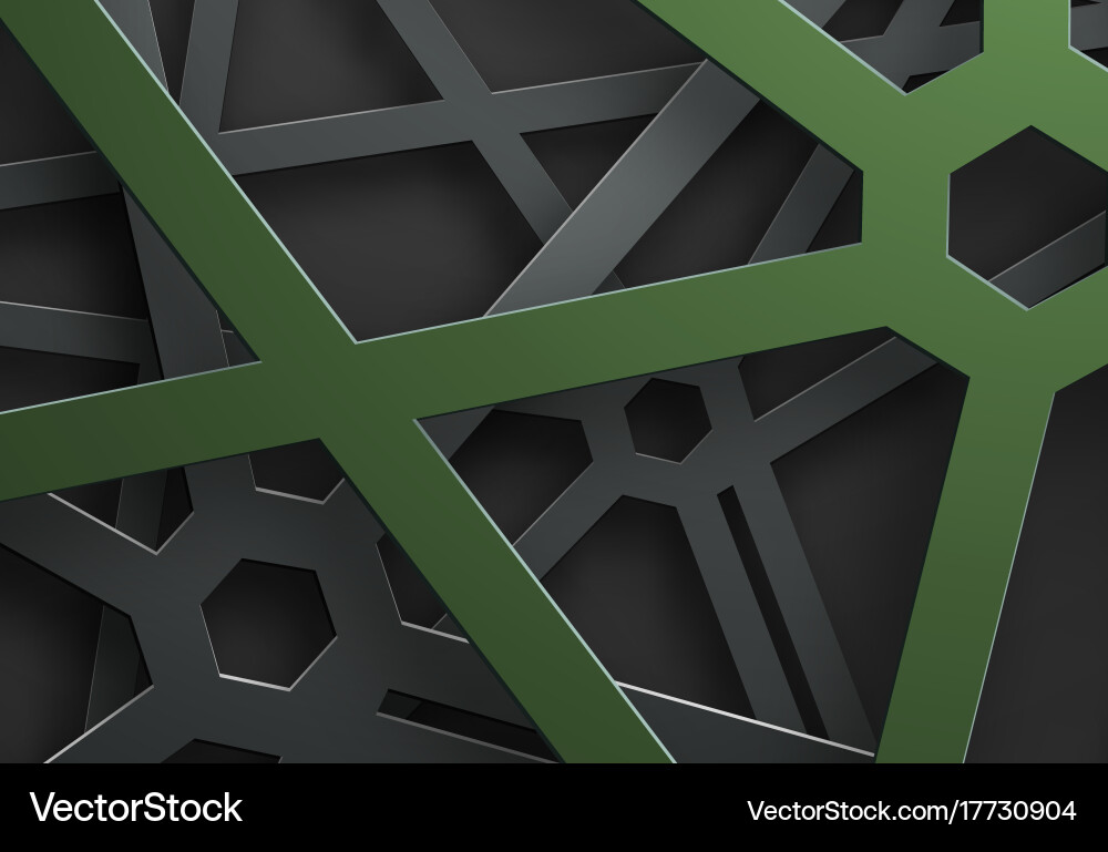 Black background of tangled lines in a web vector image