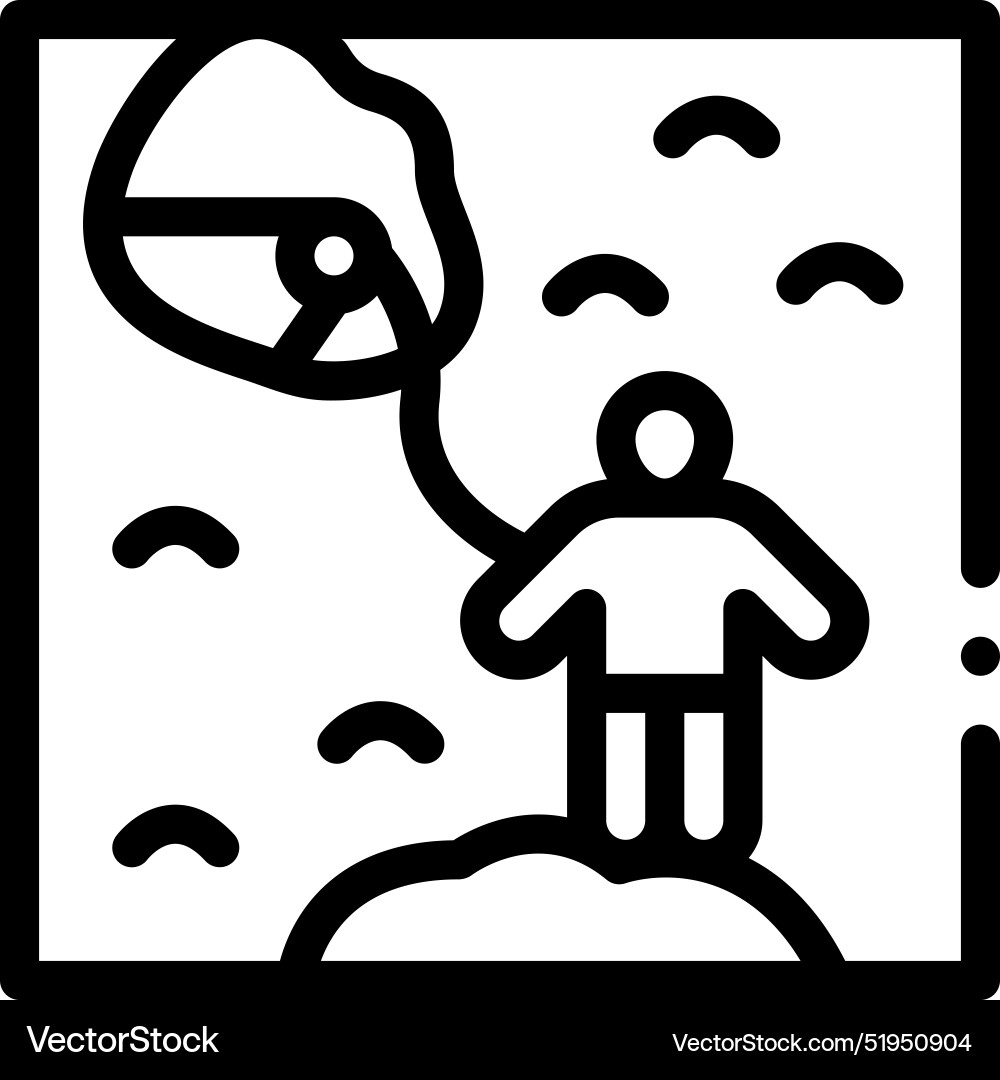 Caving icon thin linear style design isolated Caving icon thin linear style design isolated vector image