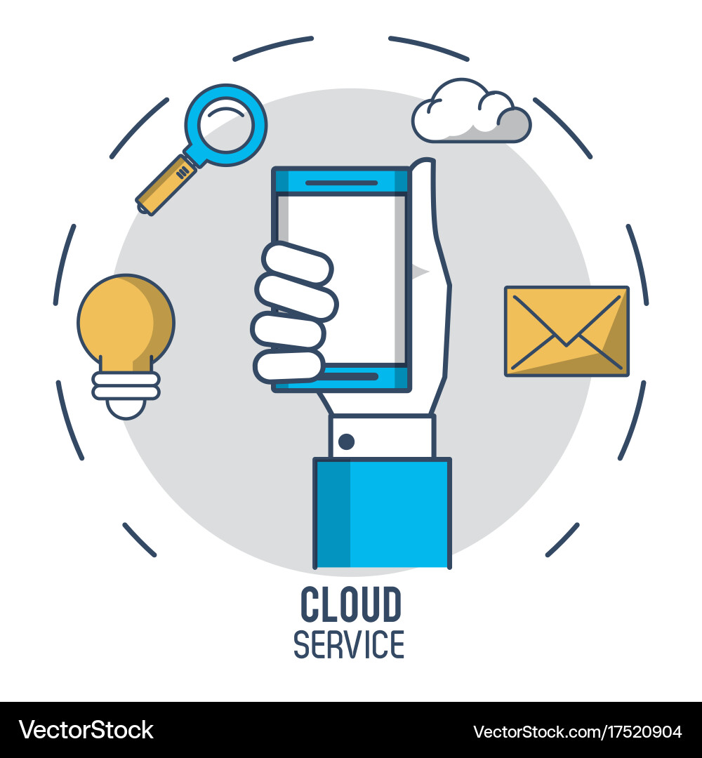 Cloud computing service vector image