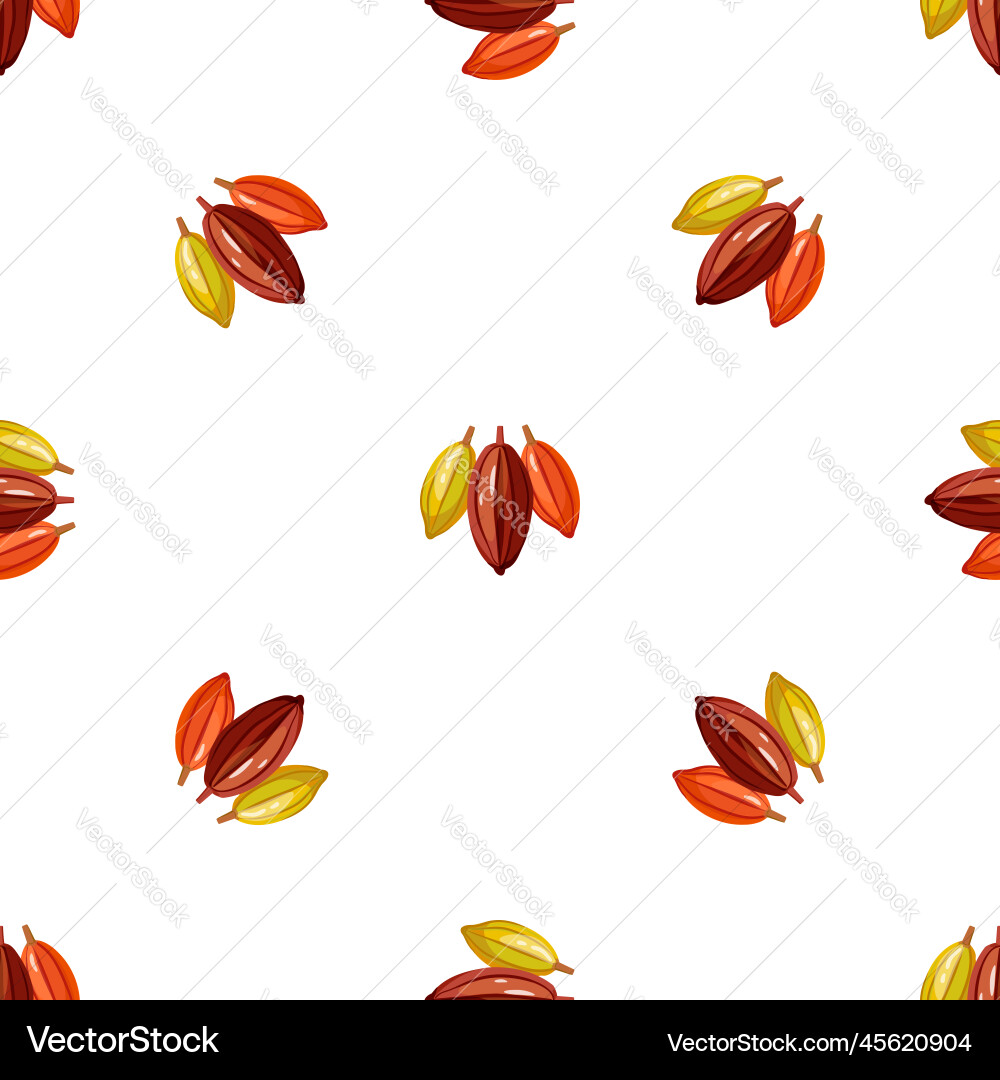 Cocoa tree pod pattern seamless Cocoa tree pod pattern seamless vector image