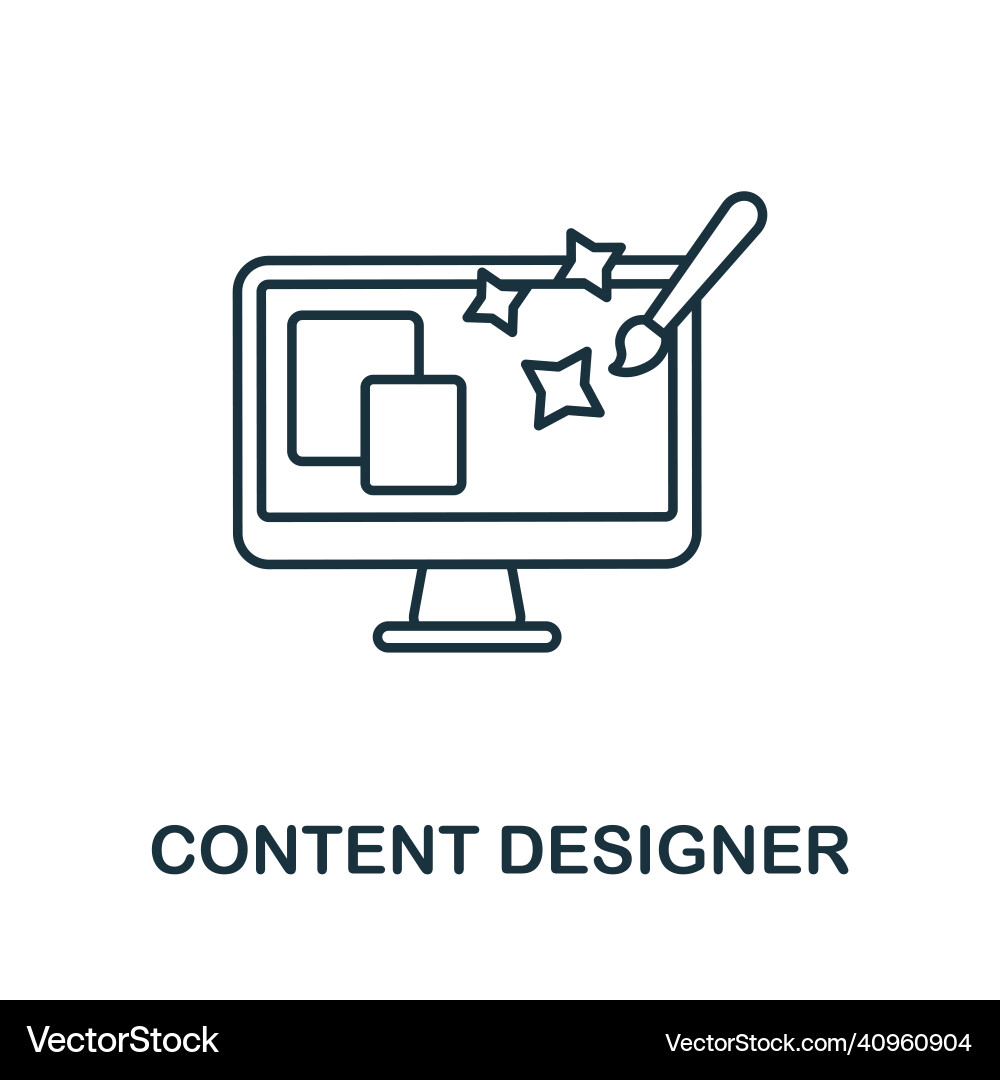 Content designer icon line element from Content designer icon line element from vector image