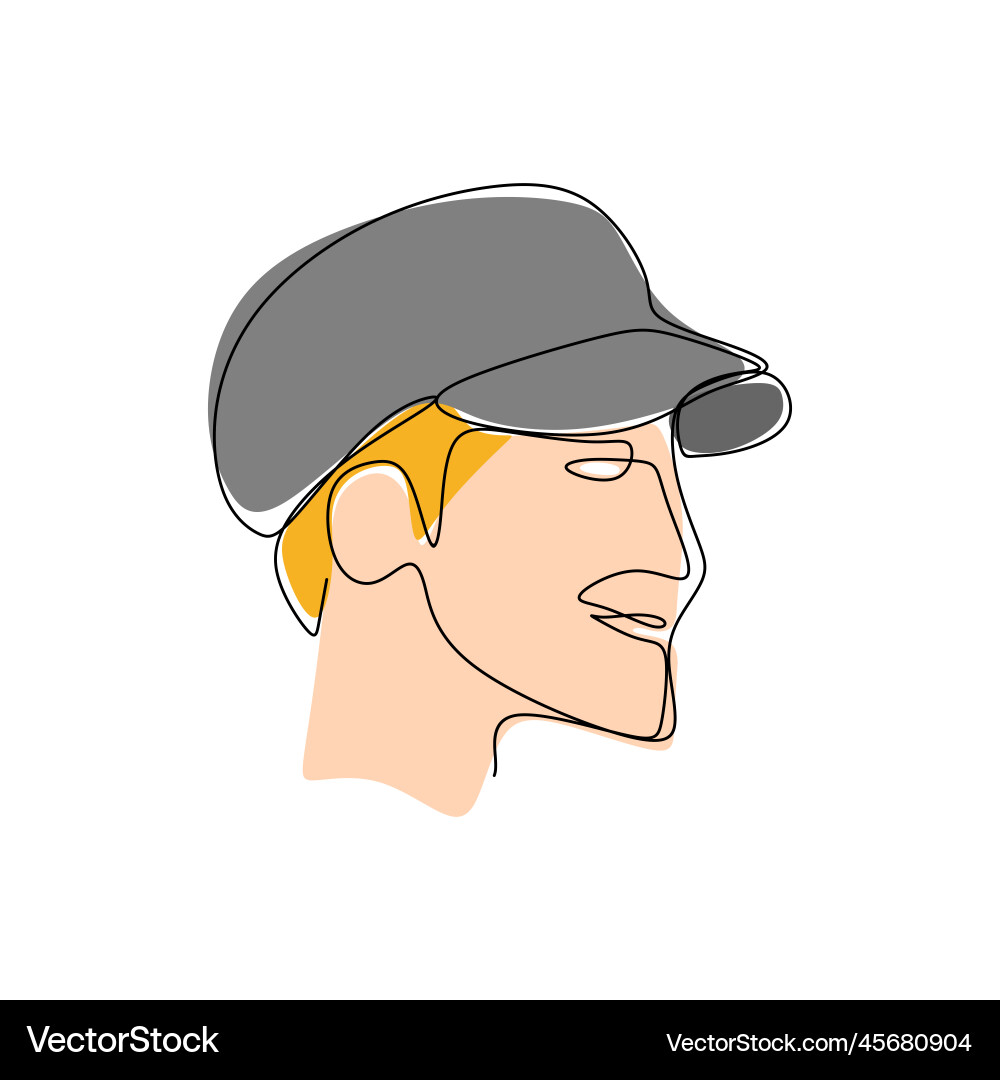 Continuous line drawing of hats for summer Continuous line drawing of hats for summer vector image