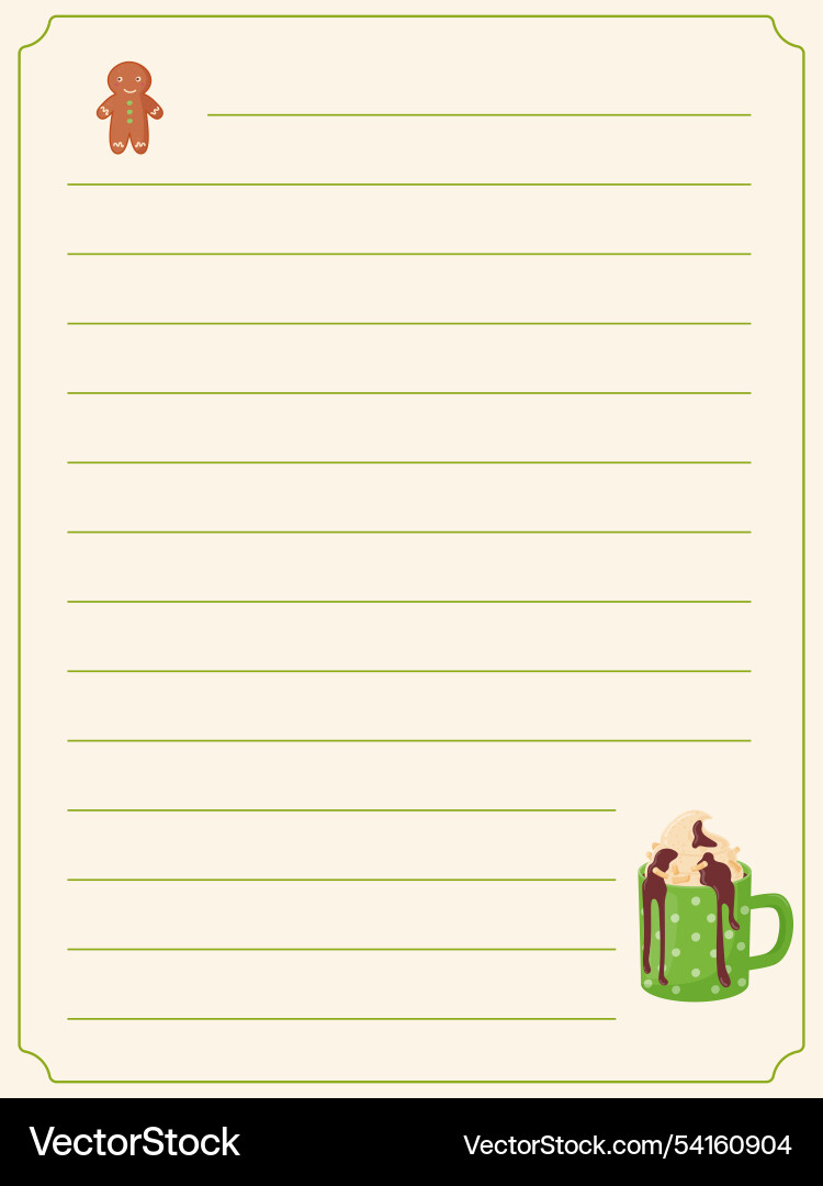 Cookbook template list for recipes note Cookbook template list for recipes note vector image