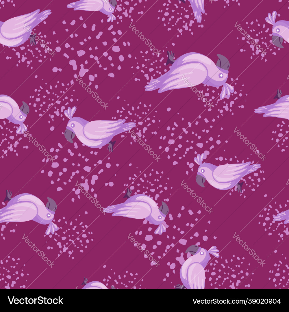 Decorative seamless pattern with random parrots Decorative seamless pattern with random parrots vector image