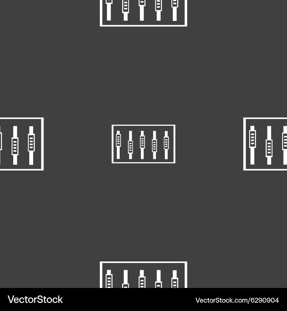 Dj console mix handles and buttons level icons vector image