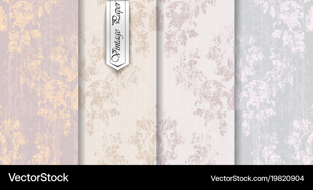 Elegant Rococo Pattern Set Vector Image
