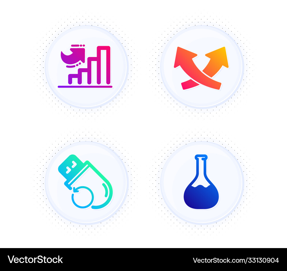 Flash memory intersection arrows and growth chart Flash memory intersection arrows and growth chart Vector Image