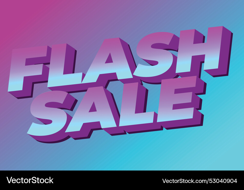 Flash sale text effect in 3d style for digital Flash sale text effect in 3d style for digital Vector Image