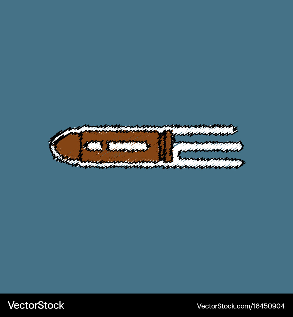Flat shading style icon flying bullet with speed Vector Image